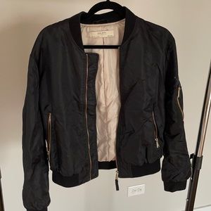 ZARA Black Bomber with Gold detailing